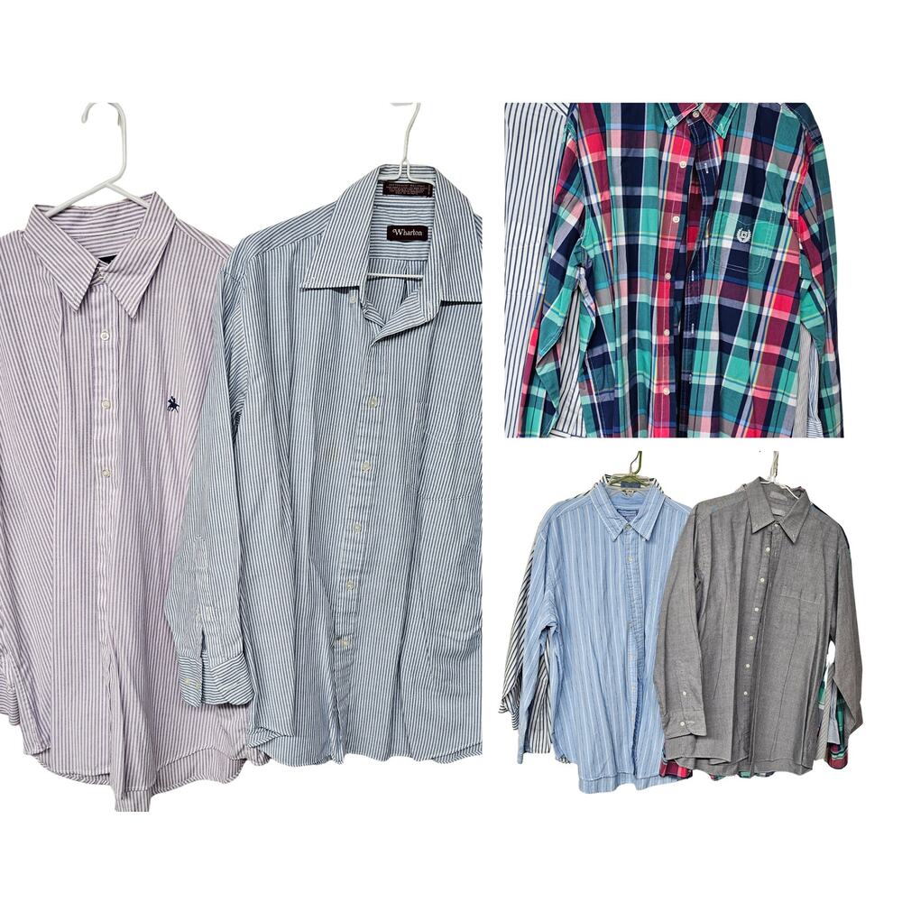 Saddlebred Long Sleeve Button Down Shirts Multicolor 7 Pieces Sets Men's Size XL